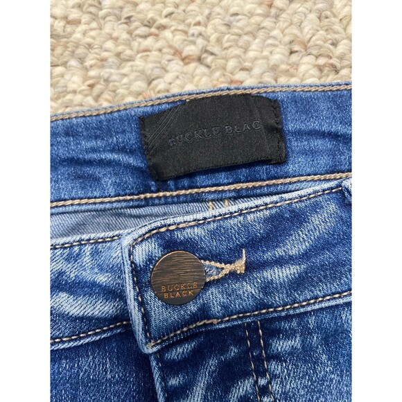 Buckle Black High-Rise Skinny Distressed Size 31 Raw Hem Fit No 53 - Picture 6 of 7